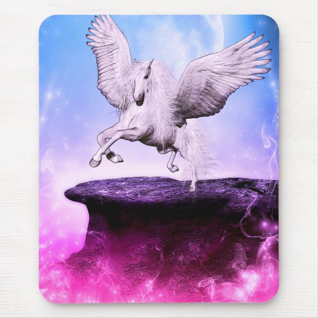 Pink Fantasy Unicorn Mouse Pad (Front)