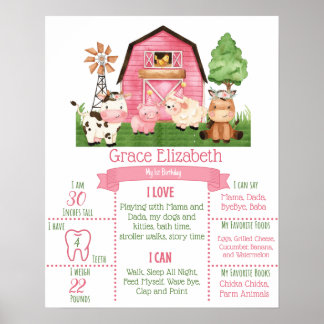 Pink Farm 1er Anniversaire Poster de jalon