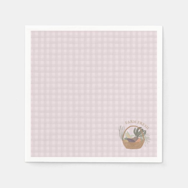 Pink Farmers Market Farm Fresh  Napkin (Front)