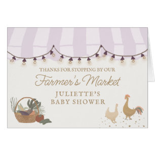 Pink Farmers Market Farm Fresh Thank You Card