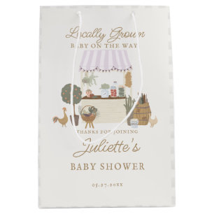Pink Farmers Market Locally Grow Baby Shower Favou Medium Gift Bag