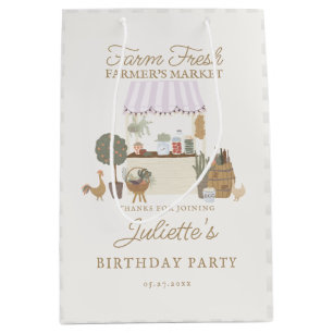 Pink Farmers Market Locally Grow Birthday Favour Medium Gift Bag