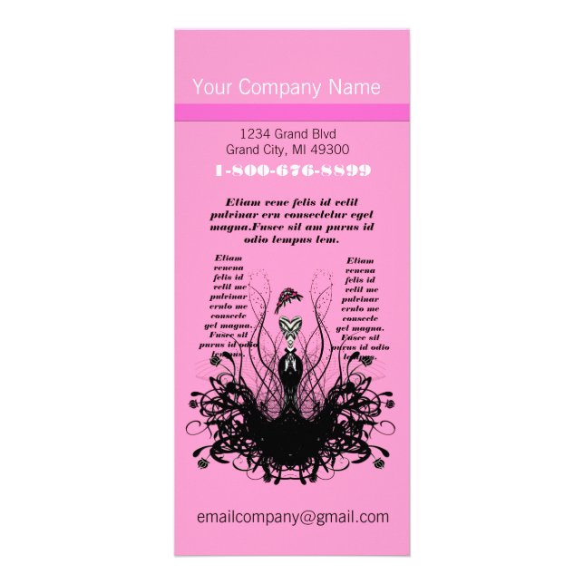 Pink Fashion Diva Rack Card (Front)