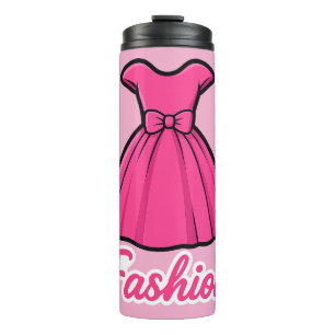 Pink Fashion Dress Sticker Thermal Tumbler