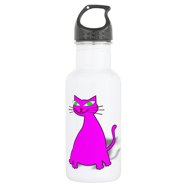 Pink Fat Cat 532 Ml Water Bottle (Front)