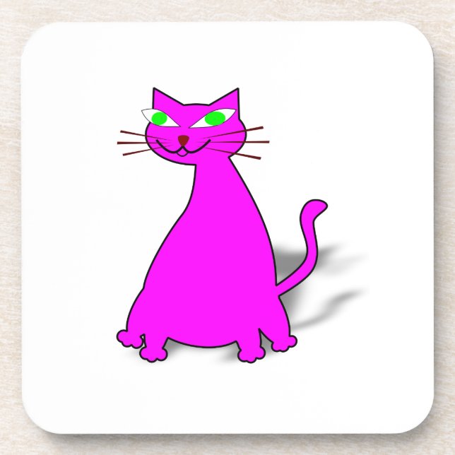 Pink Fat Cat Coaster (Front)