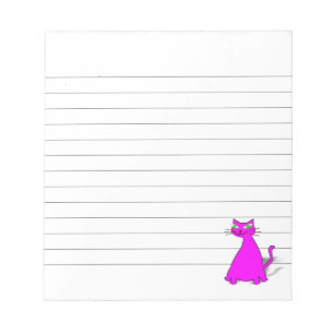 Pink Fat Cat Custom Lined  Notepad