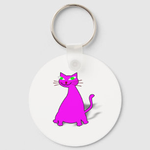 Pink Fat Cat Keychain