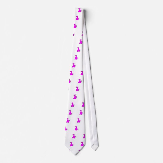 Pink Fat Cat Tie (Front)