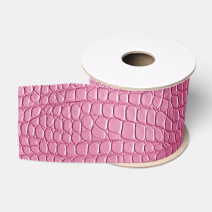 Pink Faux Alligator Animal Bridal Shower Grosgrain Ribbon