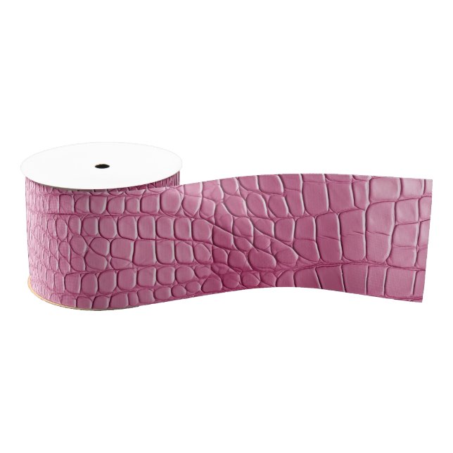 Pink Faux Alligator Animal Bridal Shower Grosgrain Ribbon (Spool)