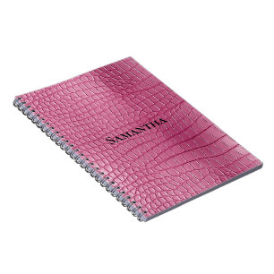 Pink Faux Alligator Animal Notebook