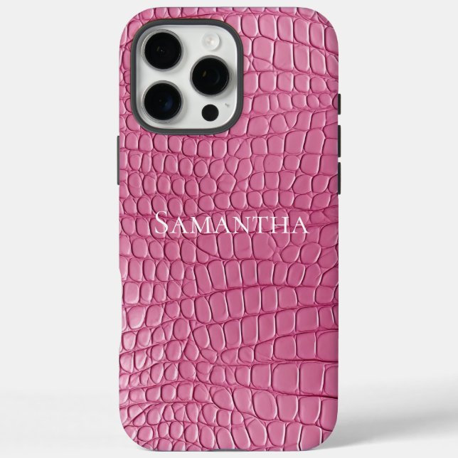 Pink Faux Alligator Animal Print Case-Mate iPhone Case (Back)