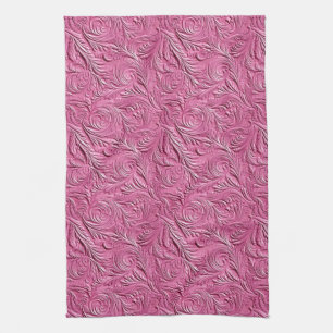 Pink Faux Alligator Animal Print Kitchen Towel