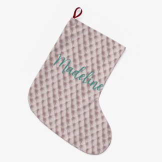 Pink Faux Christmas stocking with name