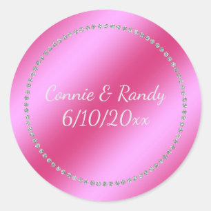 Pink Faux Foil Wedding Sticker