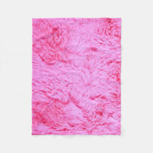 Pink Faux Fur Fleece Blanket