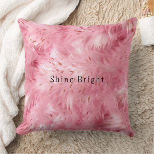 Pink Faux Fur Throw Pillow