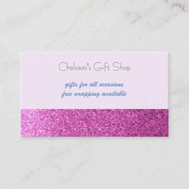 Pink Faux Glitter Boutique Business Card (Front)
