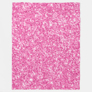 Pink Faux Glitter Fleece Blanket