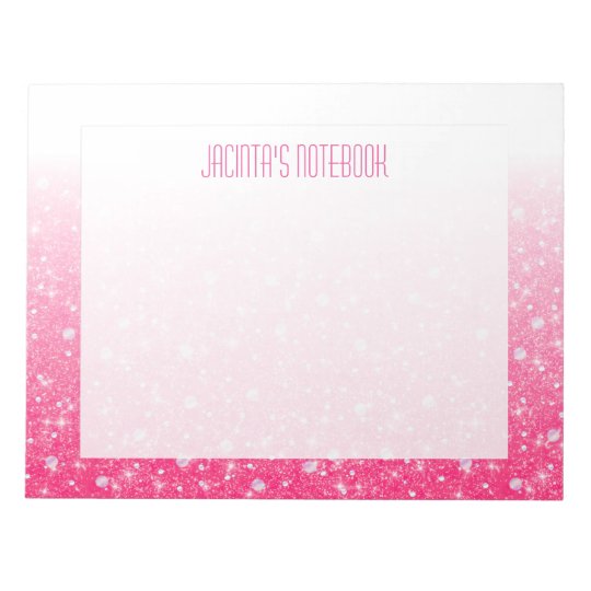 Pink Faux Glitter For Women's And Teen Tween Girls Notepad