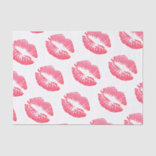 Pink Faux Glitter Lips Tissue Paper