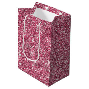 Pink Faux Glitter  Medium Gift Bag