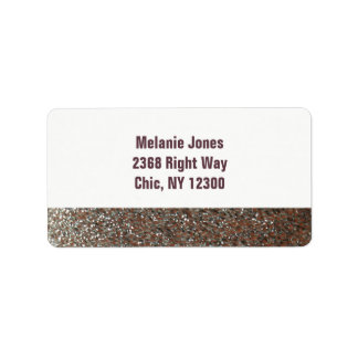 Pink Faux Glitter New Address Label