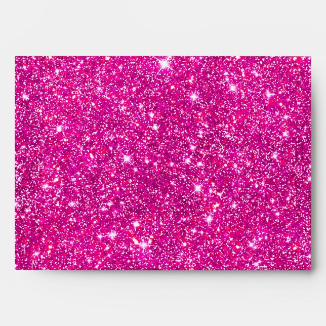 Pink Faux Glitter Shining Pattern Girly Envelope (Front)