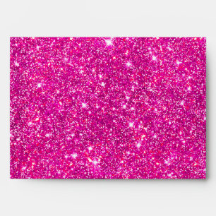 Pink Faux Glitter Shining Pattern Girly Envelope