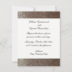 Pink Faux Glitter Wedding Invitation