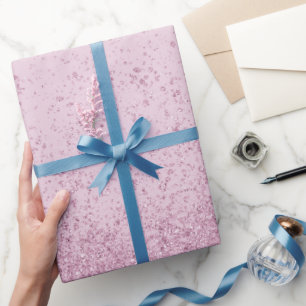 Pink Faux Glitter  Wrapping Paper