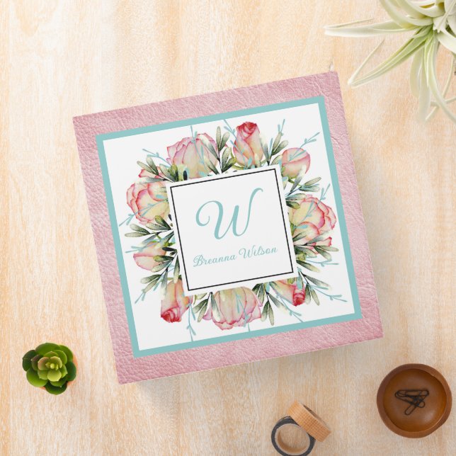 Pink Faux Leather  Binder (In Situ)