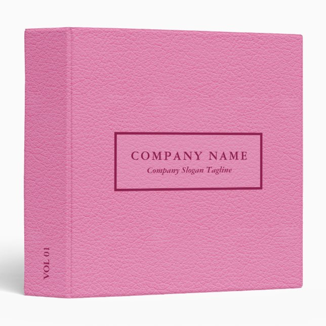 Pink Faux Leather   Binder (Front/Spine)