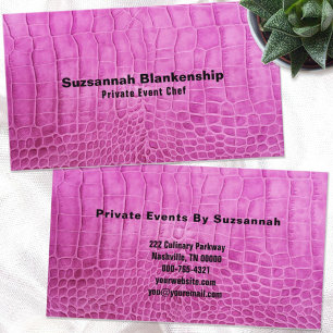  Pink Faux Leather Minimalist Custom Professional Business Card