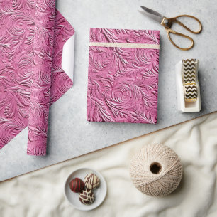 Pink Faux Leather Wrapping Paper