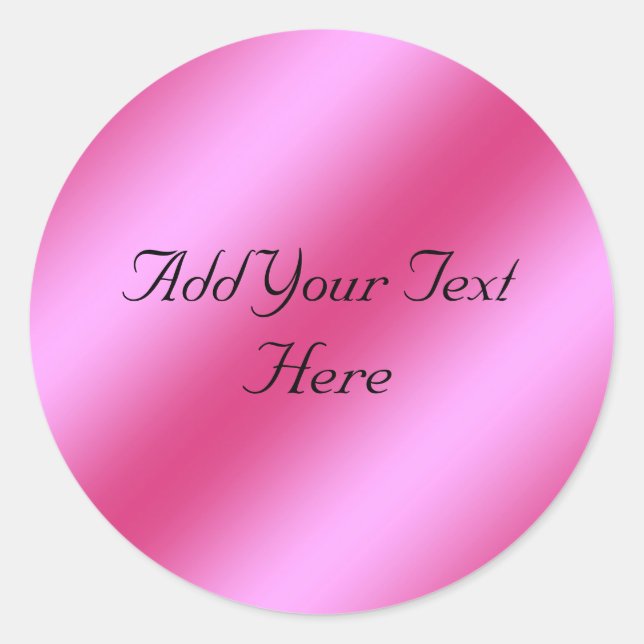 Pink Faux Metallic Foil Customizable Sticker (Front)