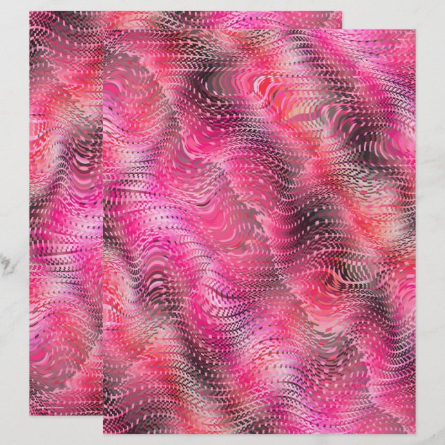 Pink Faux Snakeskin Scrapbook Paper 2-Sided Page (Front/Back)