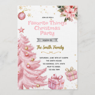 Pink Favorite Things Party Invitation