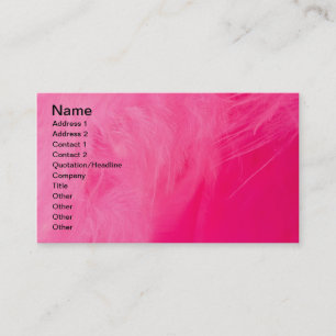 Pink feather business card