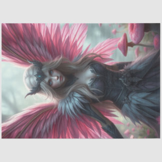 Pink Feathered Fairy Fantasy Tissue Paper