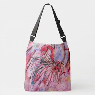 Pink feathers crossbody bag