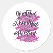 pink feathers grateful thankful blessed 