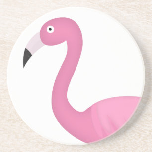 pink feathery flamingo coaster