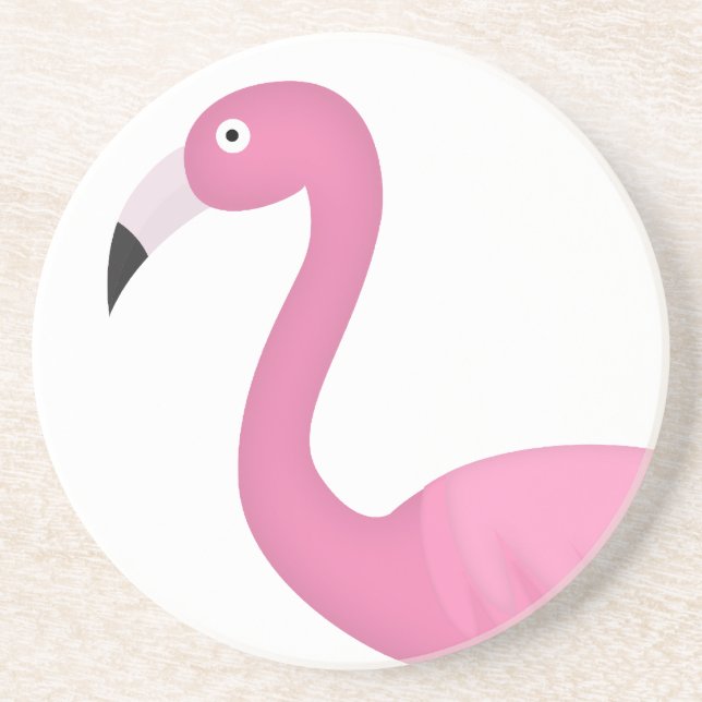 pink feathery flamingo coaster (Front)