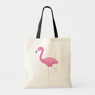 pink feathery flamingo tote bag