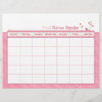 Pink Feel Better Binder Calendar Flyer