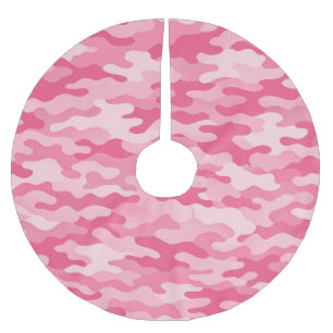 Pink Feminine Camo Pattern Brushed Polyester Tree Skirt