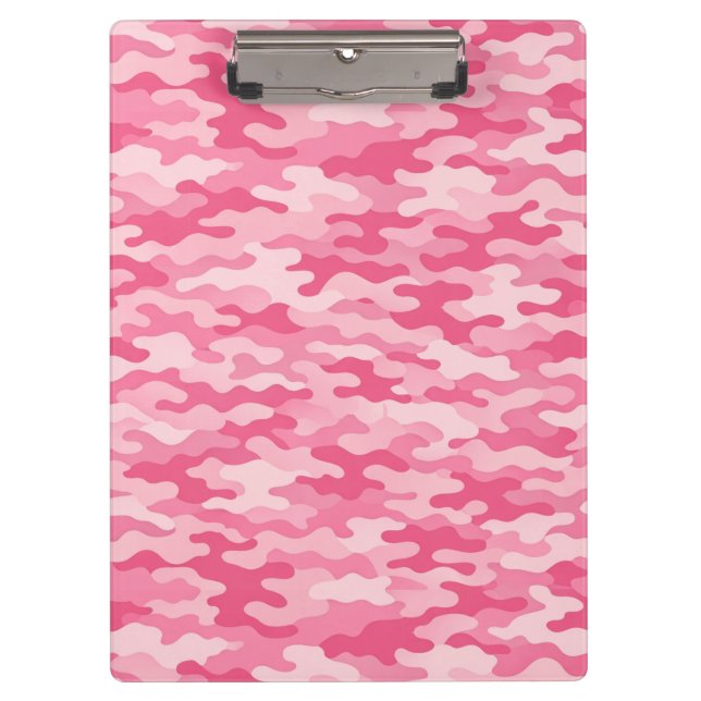 Pink Feminine Camo Pattern Clipboard (Front)