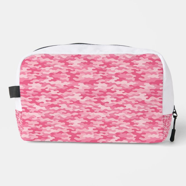 Pink Feminine Camo Pattern Dopp Kit (Front)